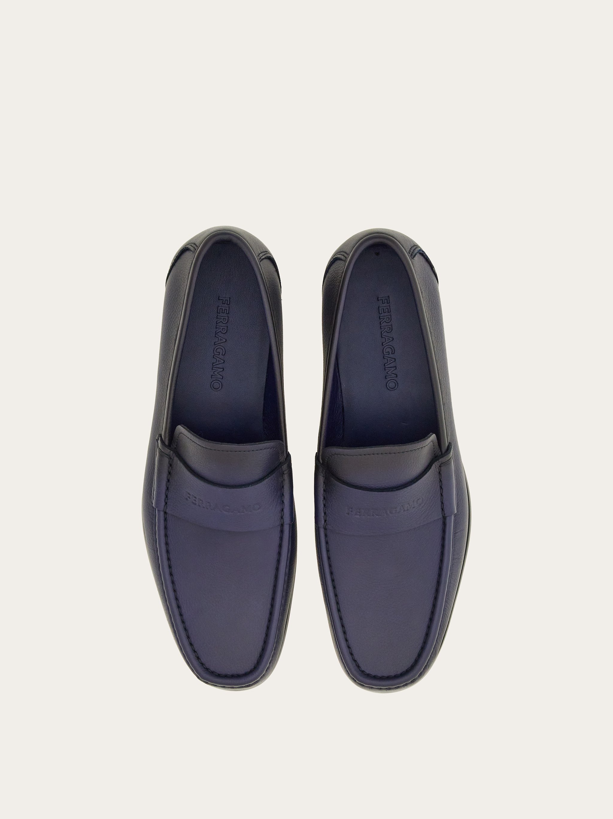 Ferragamo Logo-debossed Leather Loafers In Black