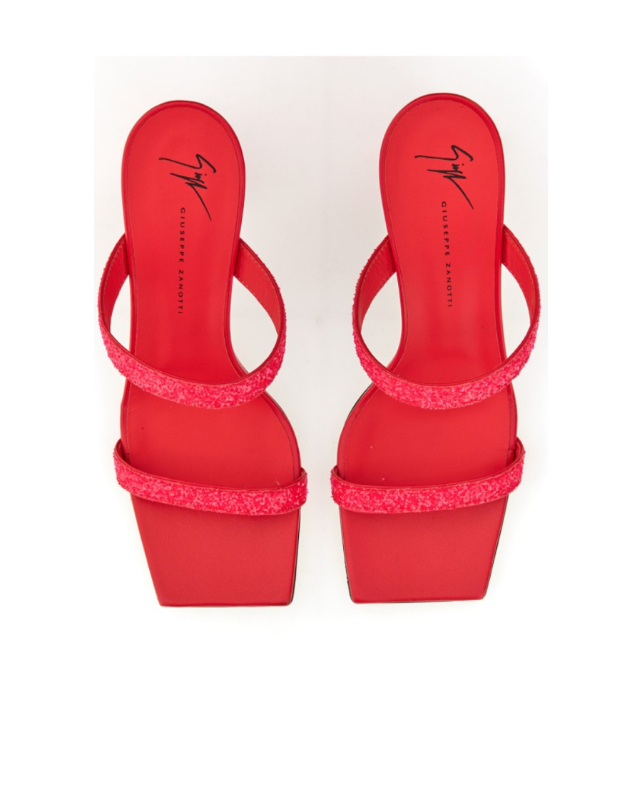 Giuseppe Zanotti Glitter Flat Pump With 9 Cm Heel In Red