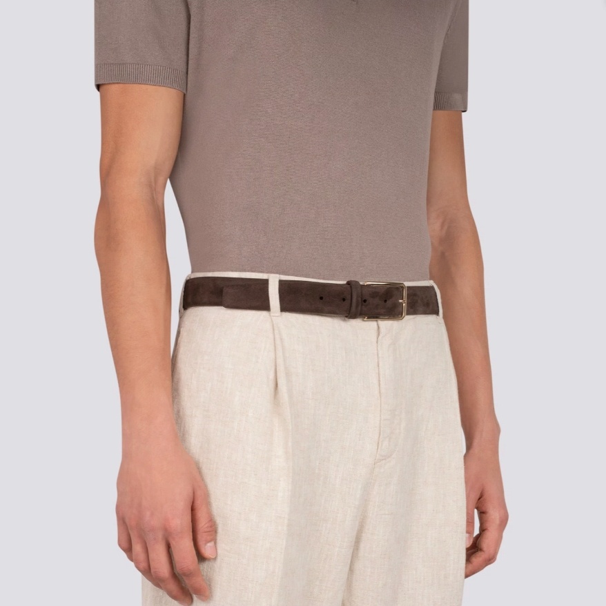 Santoni Adjustable Waist Belt In Black