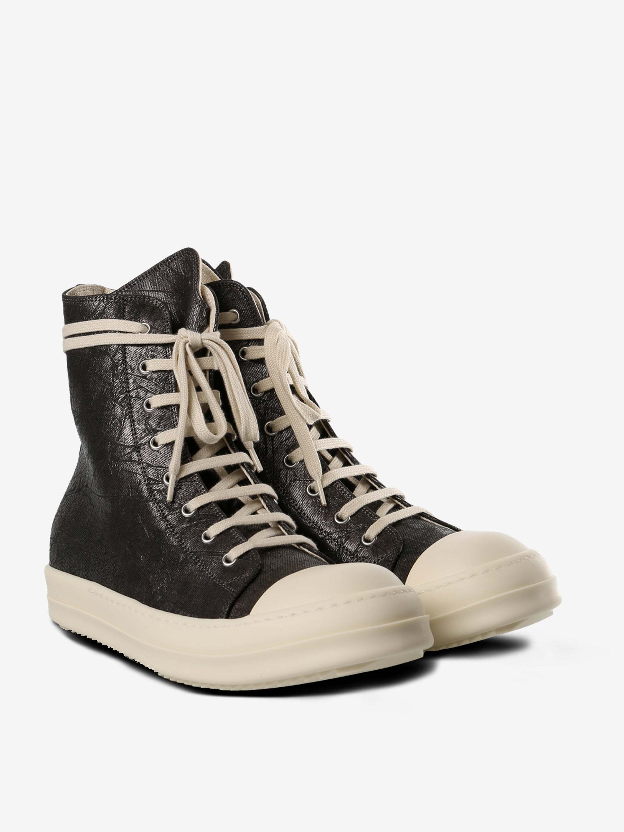 Rick Owens Drkshdw Metallic-effect Lace-up Sneakers In Brown