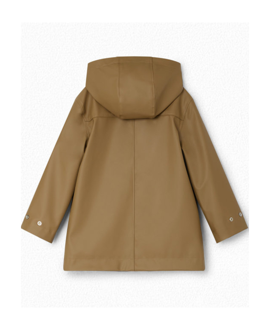 Bonpoint Raindrop Hooded Coat In Brown