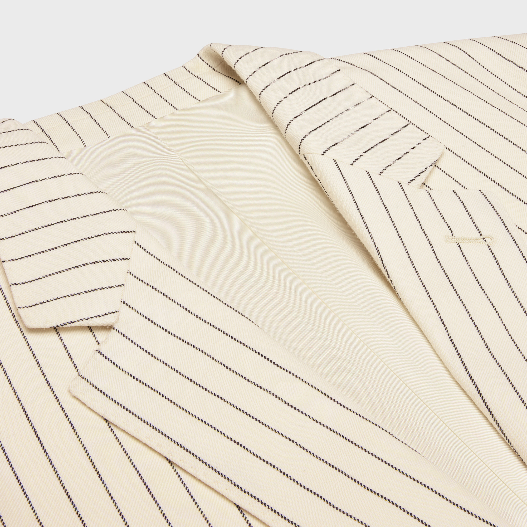 Celine Classic Jacket In Striped Wool In White