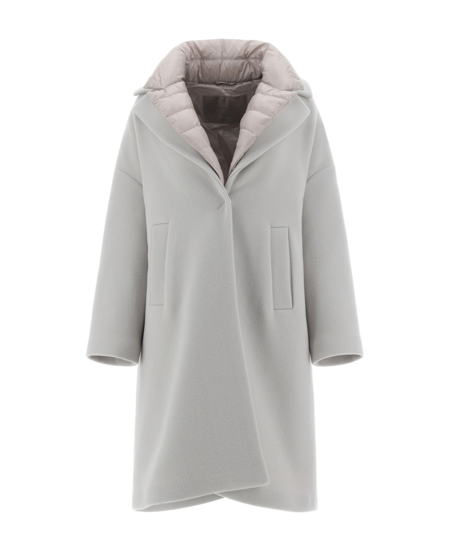Herno Beige Long Casual Jacket In Gray