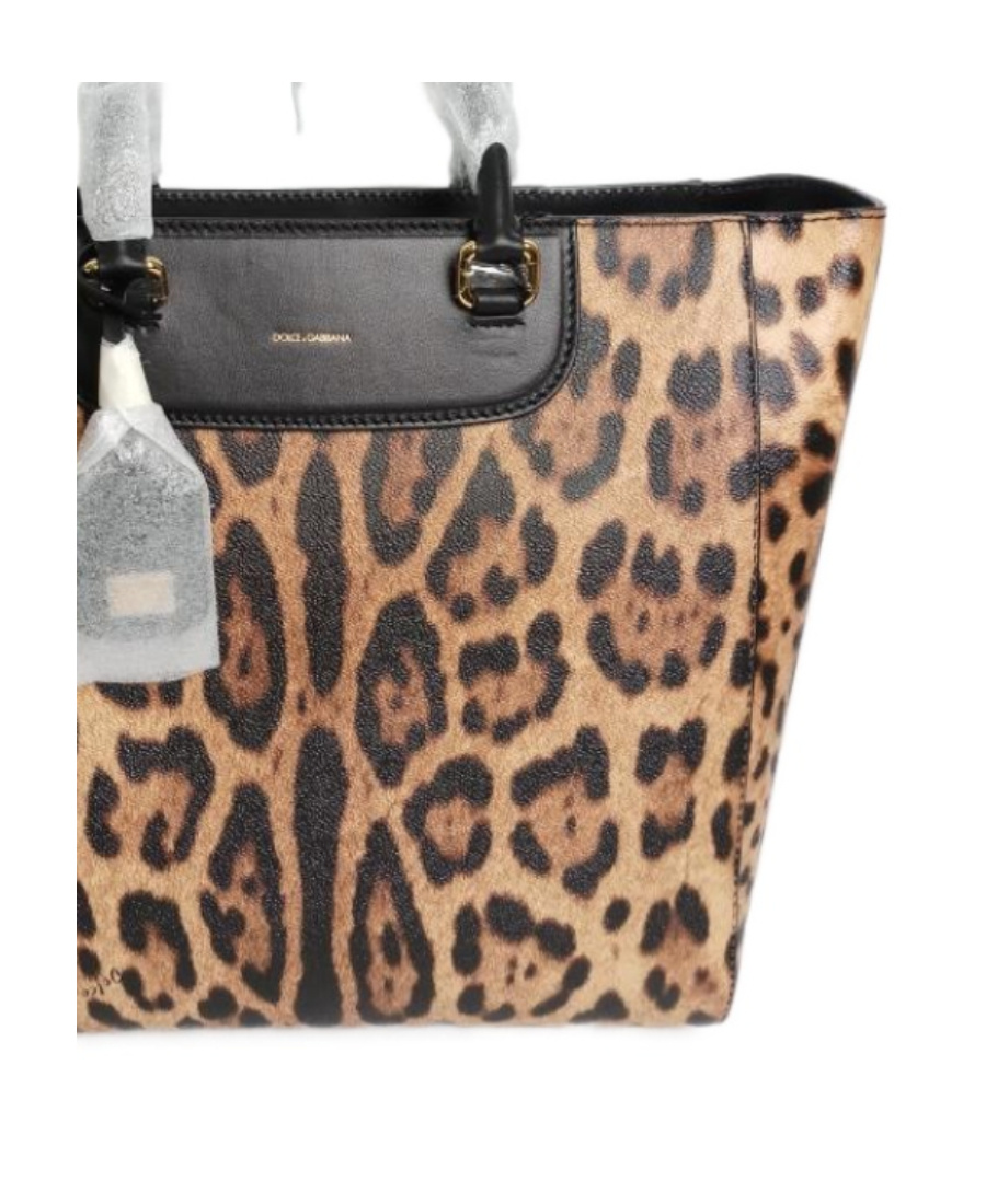 Dolce & Gabbana Leopard Print Handbag In Multicolor