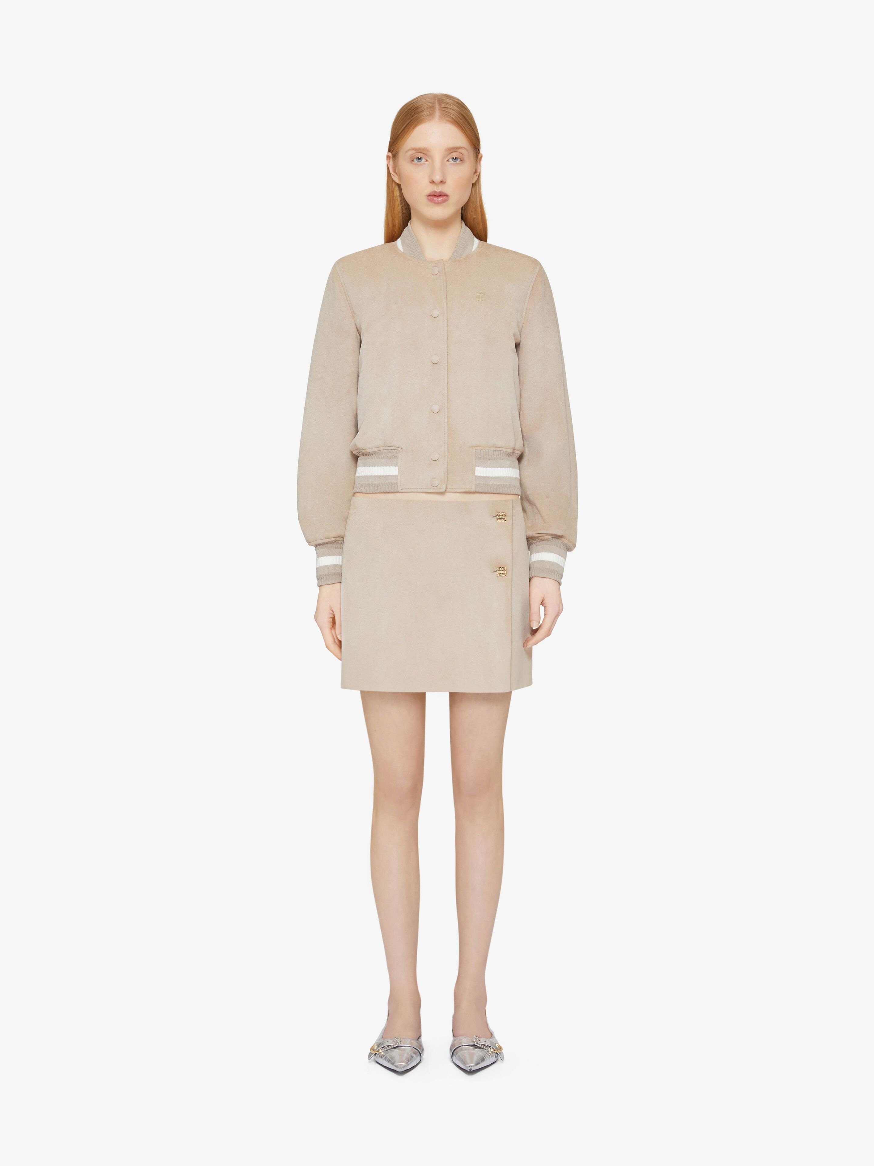 Givenchy Varsity Jacket In Suede In Nude