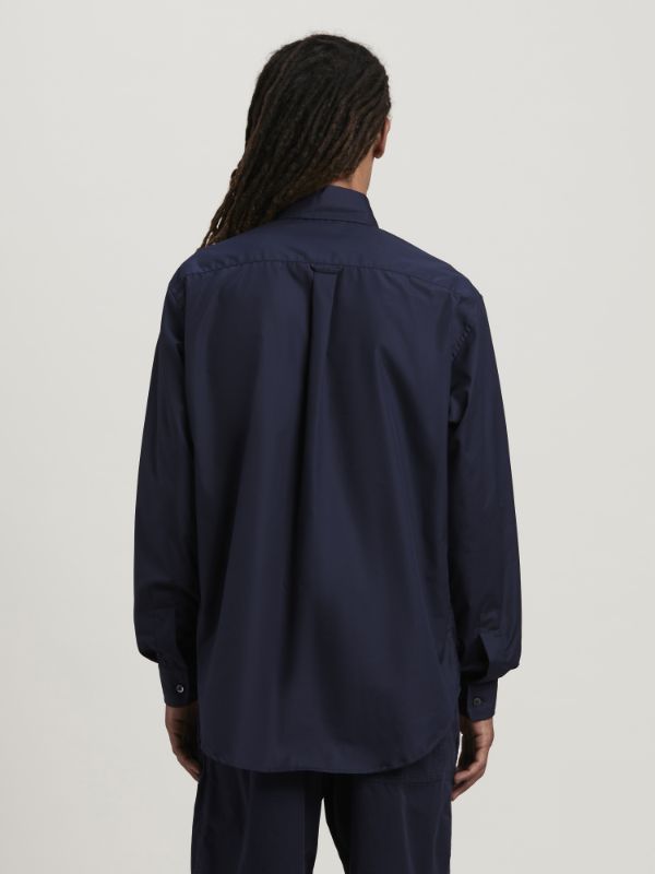 Palm Angels Logo Embroidered Long-sleeved Shirt In Black