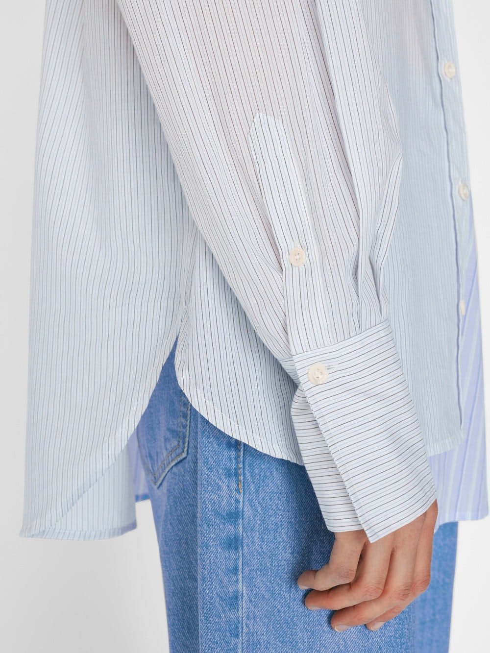 Shop Frame Horizontal-stripe Cotton Shirt In Blue