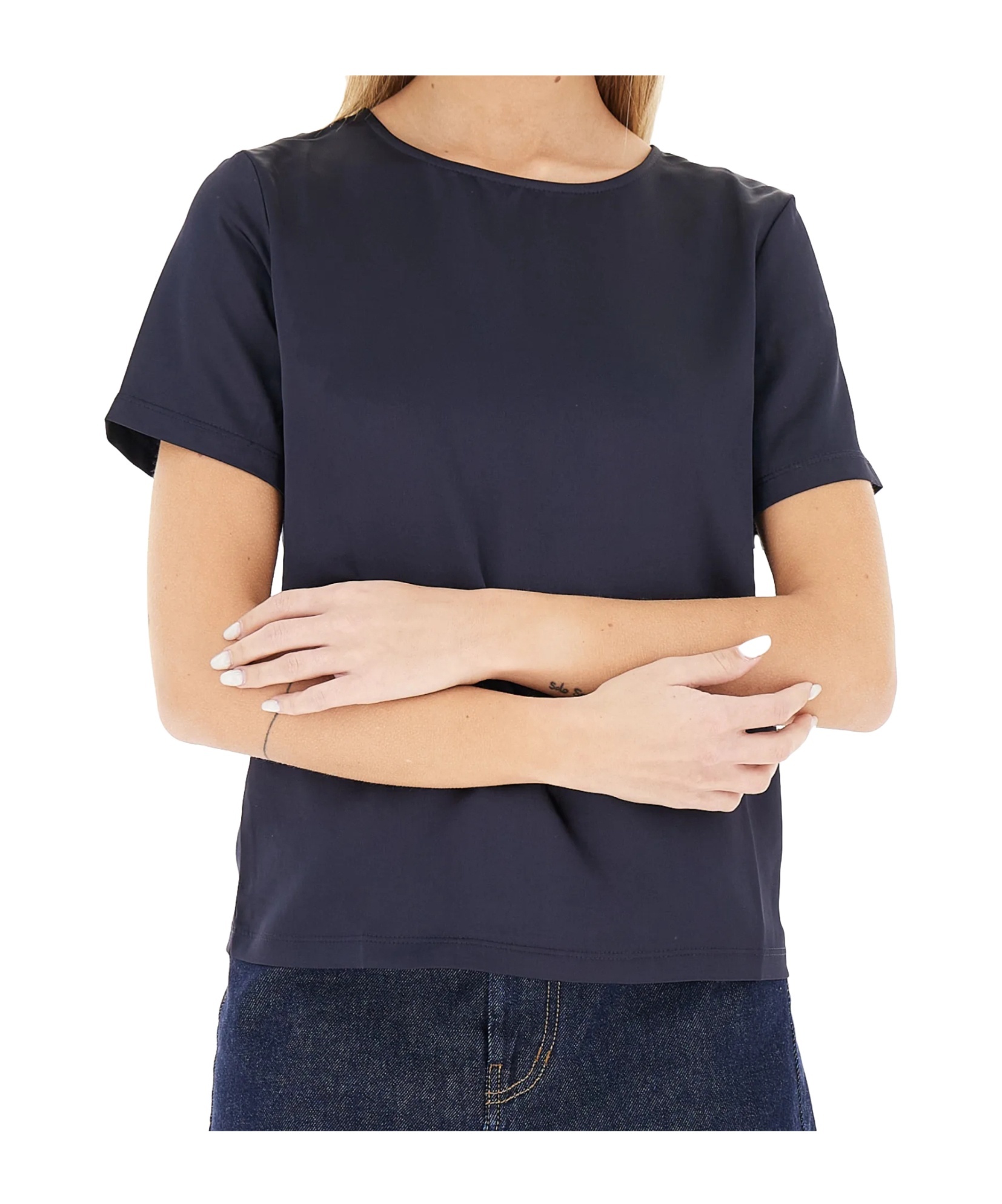 Weekend Max Mara Zona Short-sleeve Blouse In Black