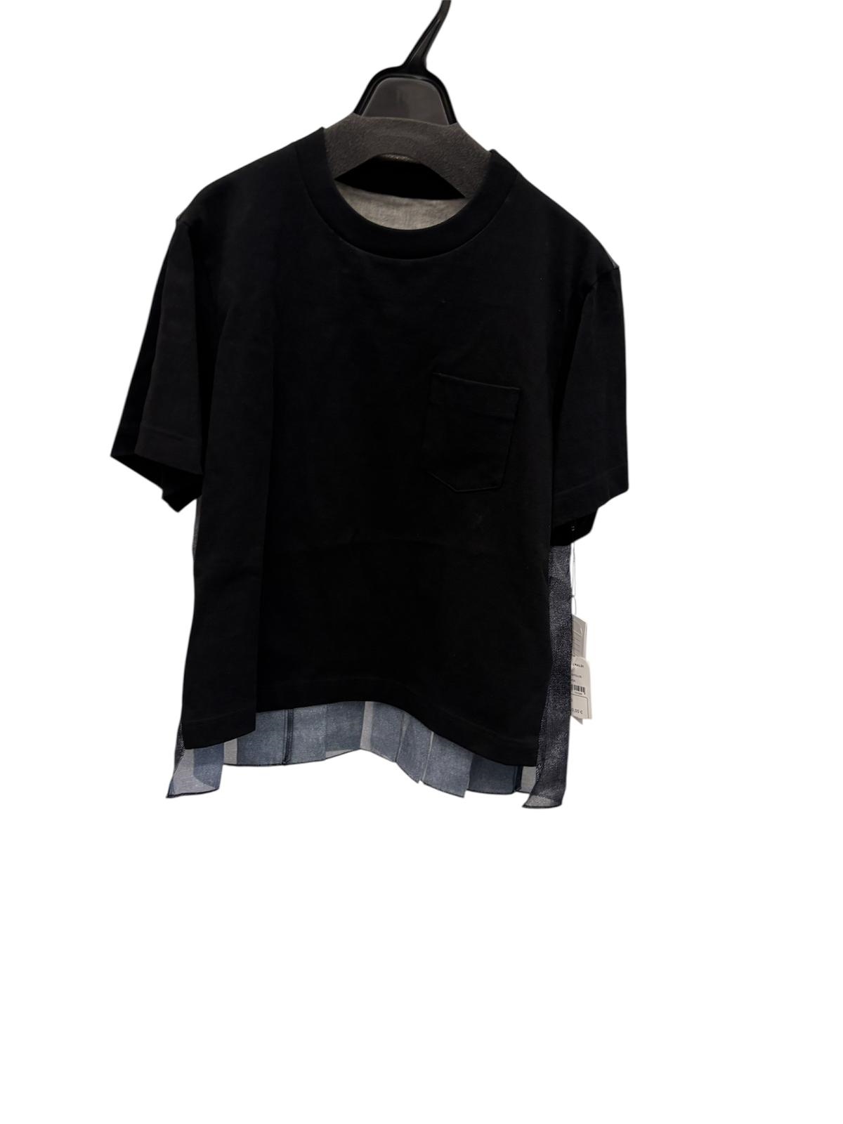 Sacai Layered Crew-neck T-shirt In Black