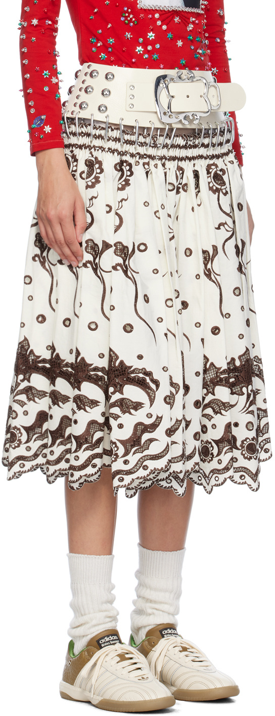 Chopova Lowena Mountaineering Button Mid-length Skirt In White