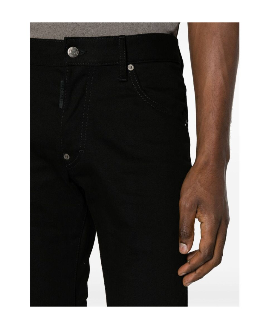 Dsquared2 Cotton Cargo Trouser With Logo Patch In Black
