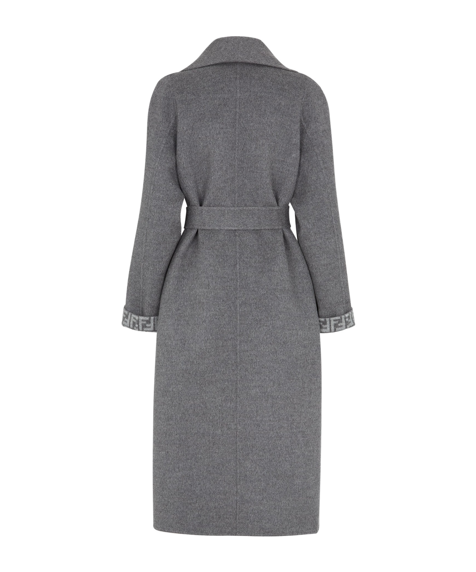 Fendi Medium And Long Lace Coat In Gray