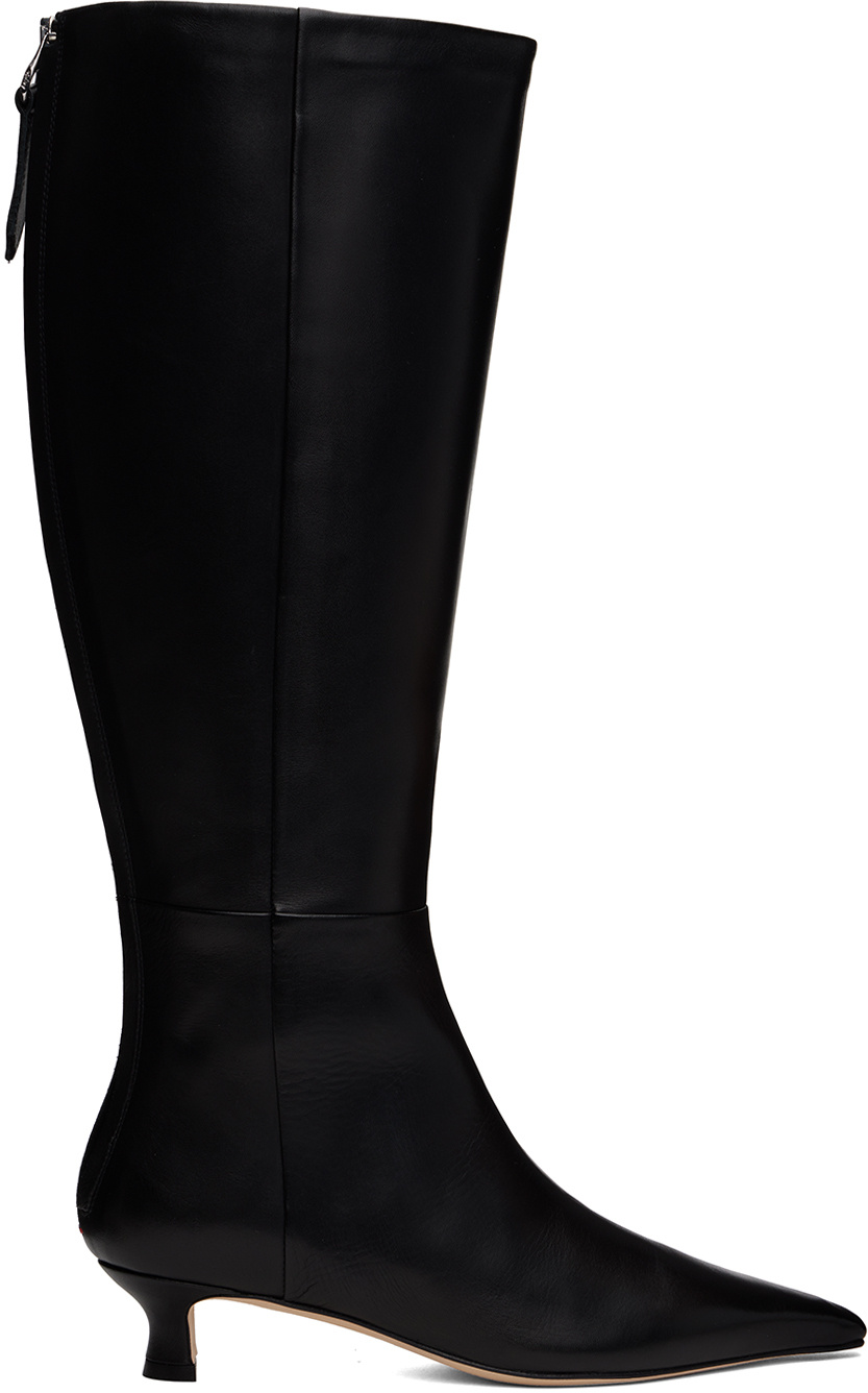 Aeyde Zazie Suede Knee Boots In Black