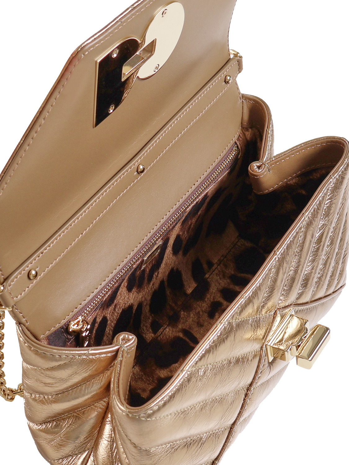 DOLCE & GABBANA DOLCE  GABBANA LOGO PLAQUE QUILTED SHOULDER BAG