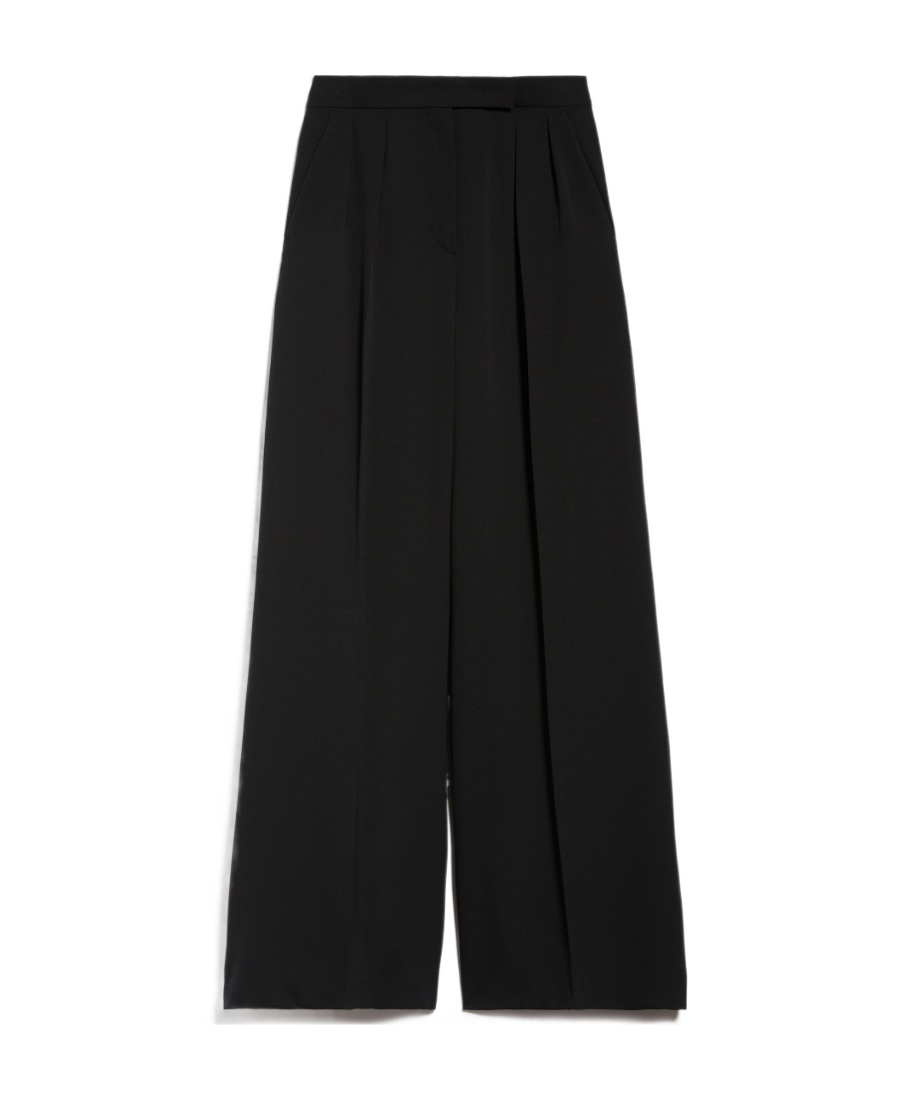 Max Mara Stretch Wool Pants In Black