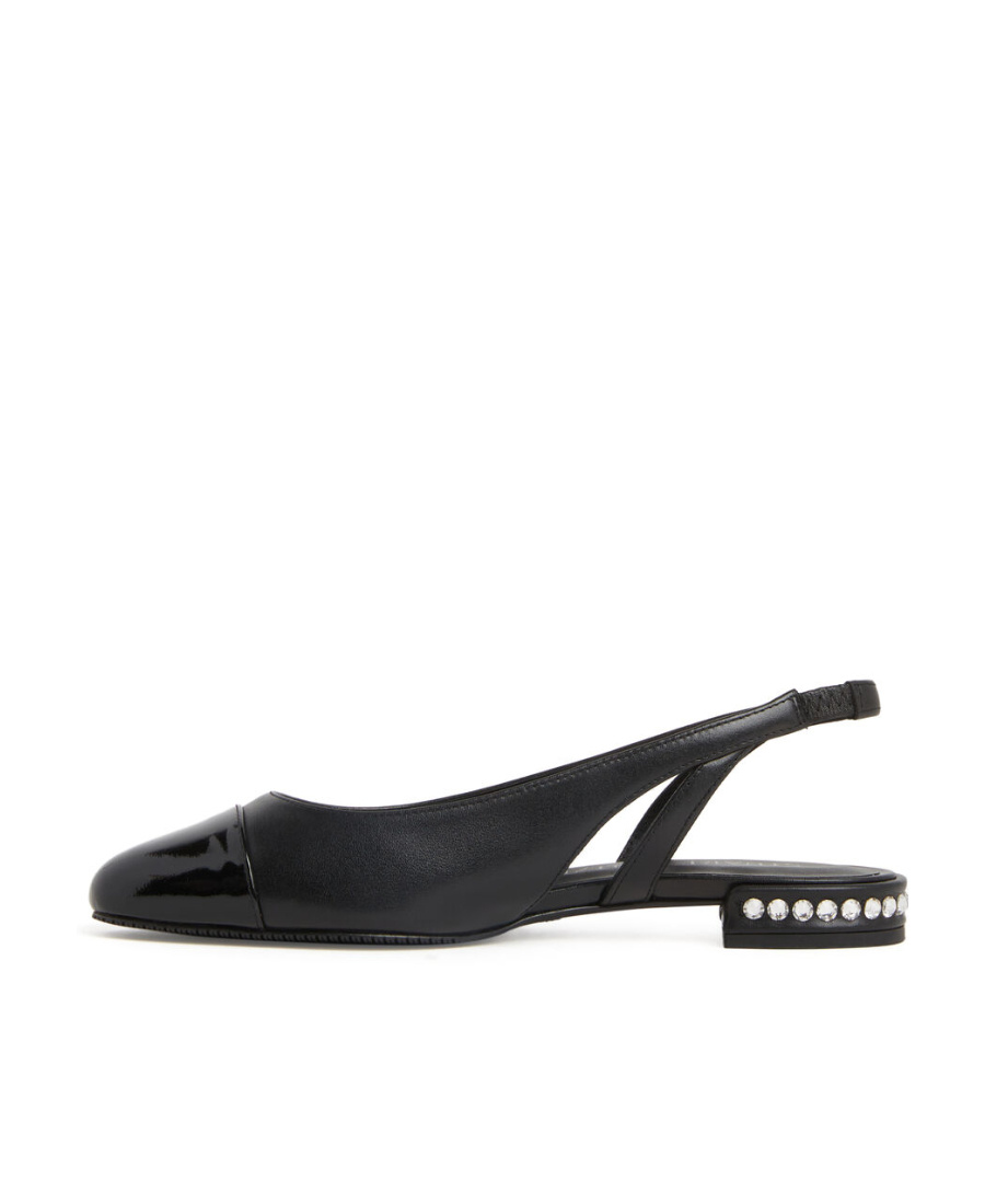 Stuart Weitzman Crystal Flat Shoes Black In Black