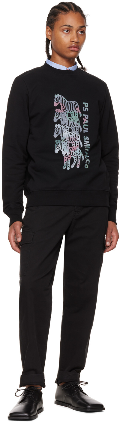 Ps By Paul Smith Zebra Stack Pullover In Black
