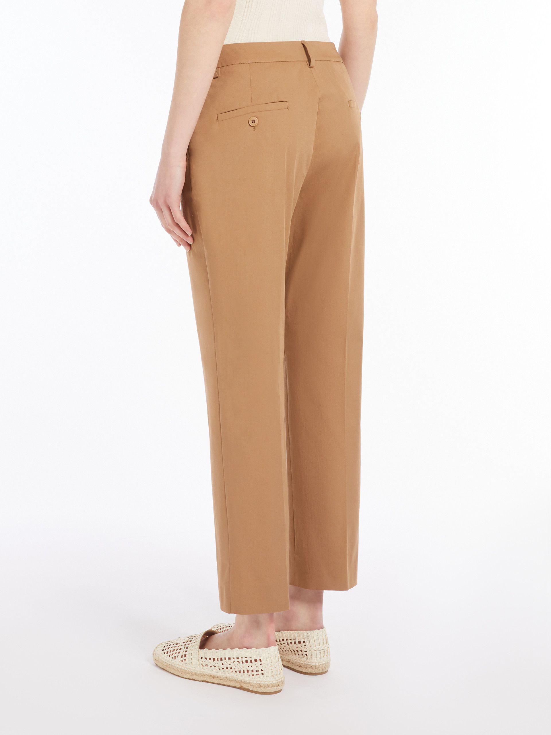 Weekend Max Mara Stretch Gabardine Trousers In Earth Color