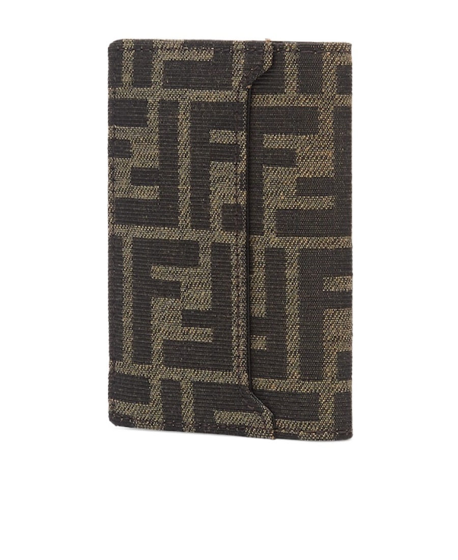Fendi Ff-jacquard Leather Wallet In Black