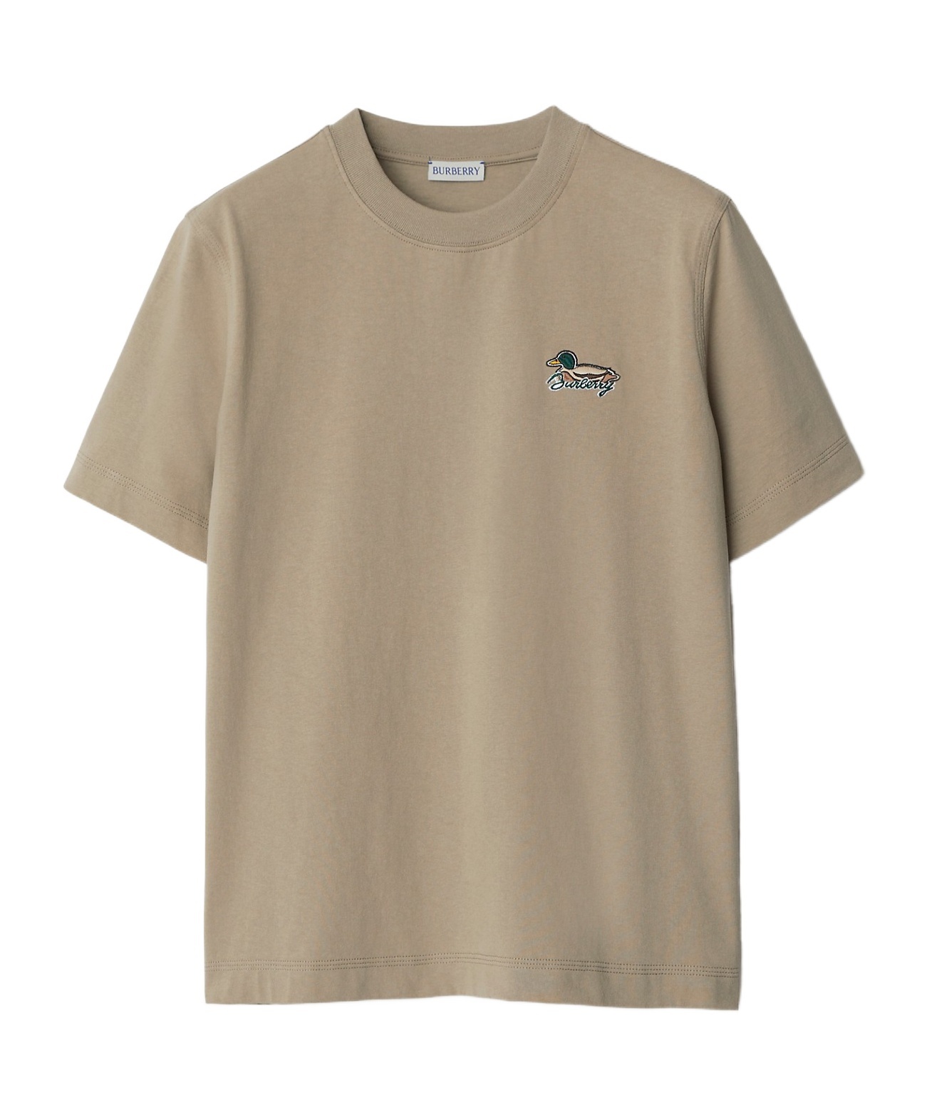 Burberry Duck-embroidered Cotton T-shirt In Nude