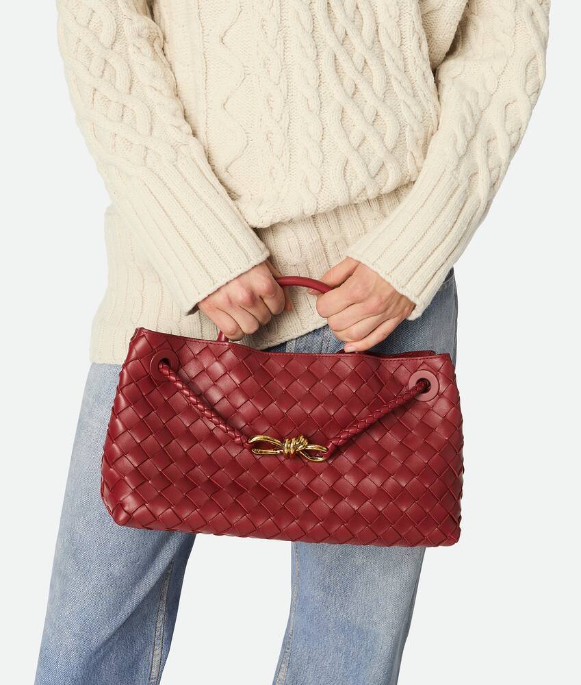 Bottega Veneta Andiamo East-west Rosewood Bag In Red