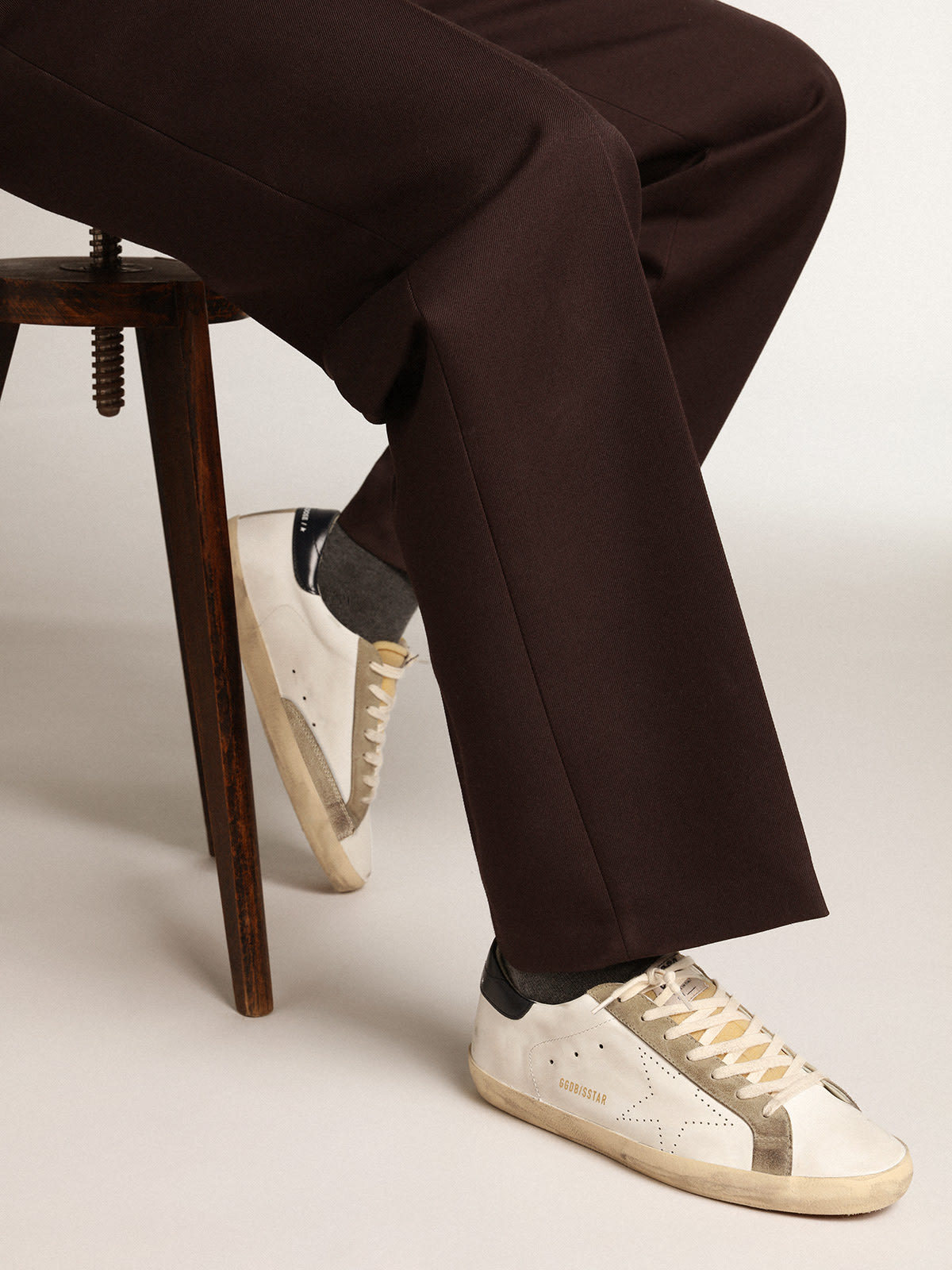 Golden Goose Distressed Leather Low Top Sneakers In Neutral
