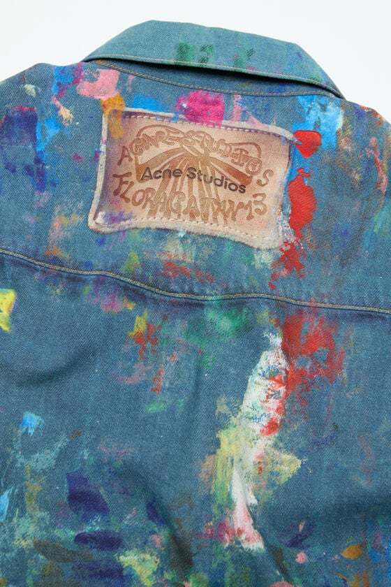 Acne Studios Paint-splatter Shirt In Blue