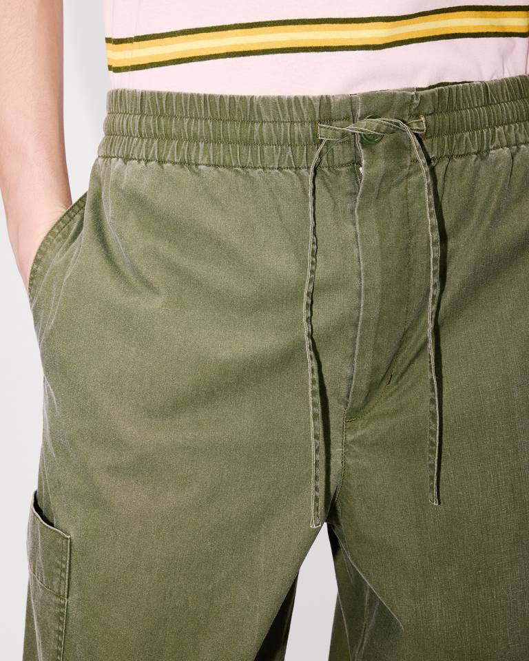 Kenzo ' Elephant Logo' Embroidered Cargo Jogpants In Coated Cotton