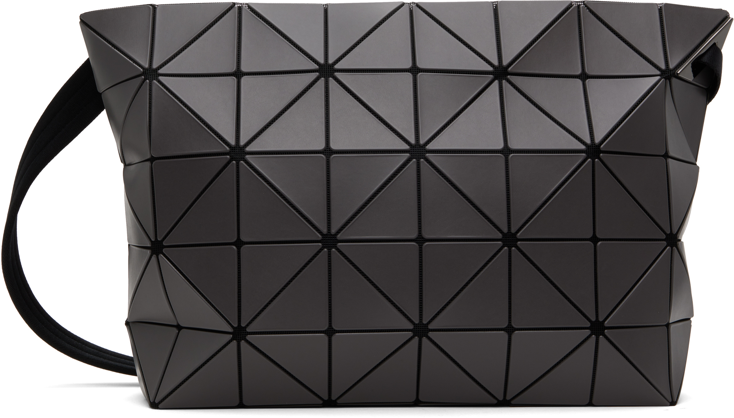 Bao Bao Issey Miyake Gray Crystal Matte Shoulder Bag In Black