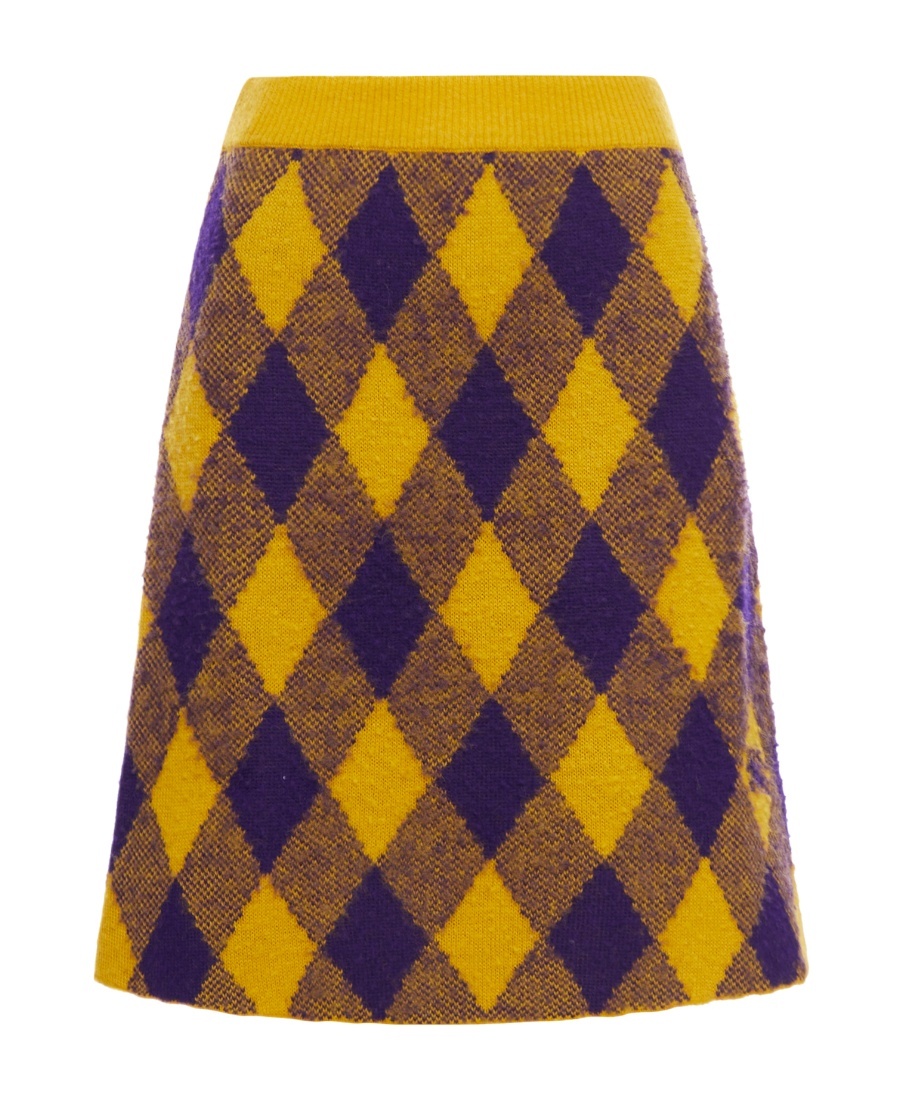 Burberry Argyle Check-pattern Knitted Skirt In Multicolor