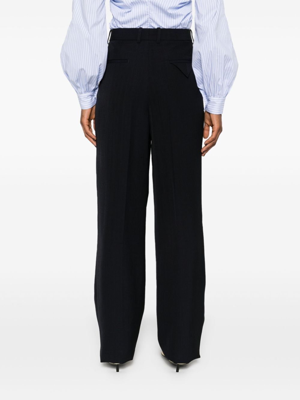 Bottega Veneta Straight-leg Wool Pants In Green