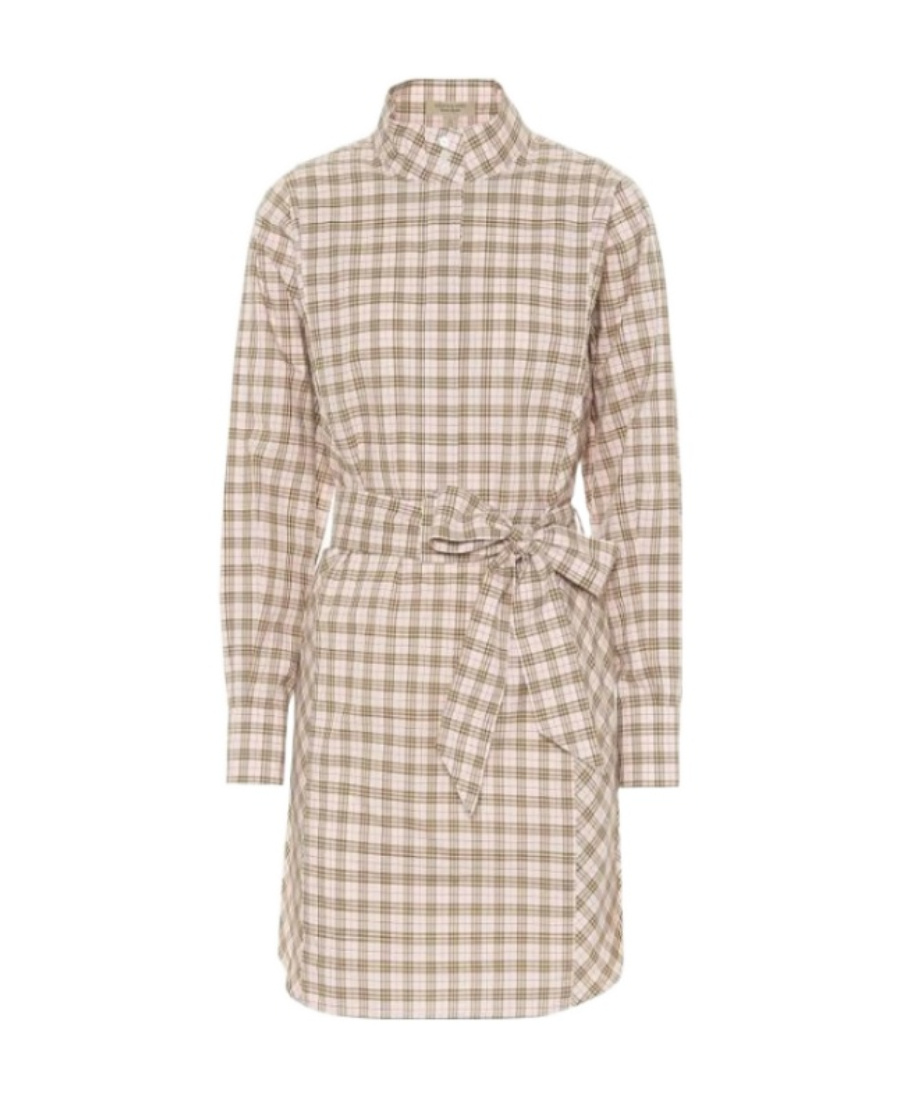Burberry Checked Lace Dress In Brown