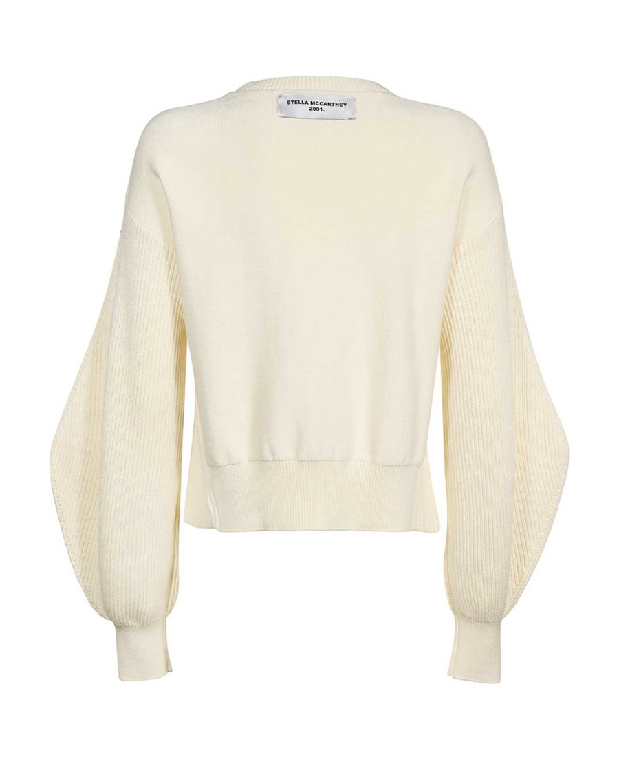 Stella Mccartney Short Knitted Sweater In White
