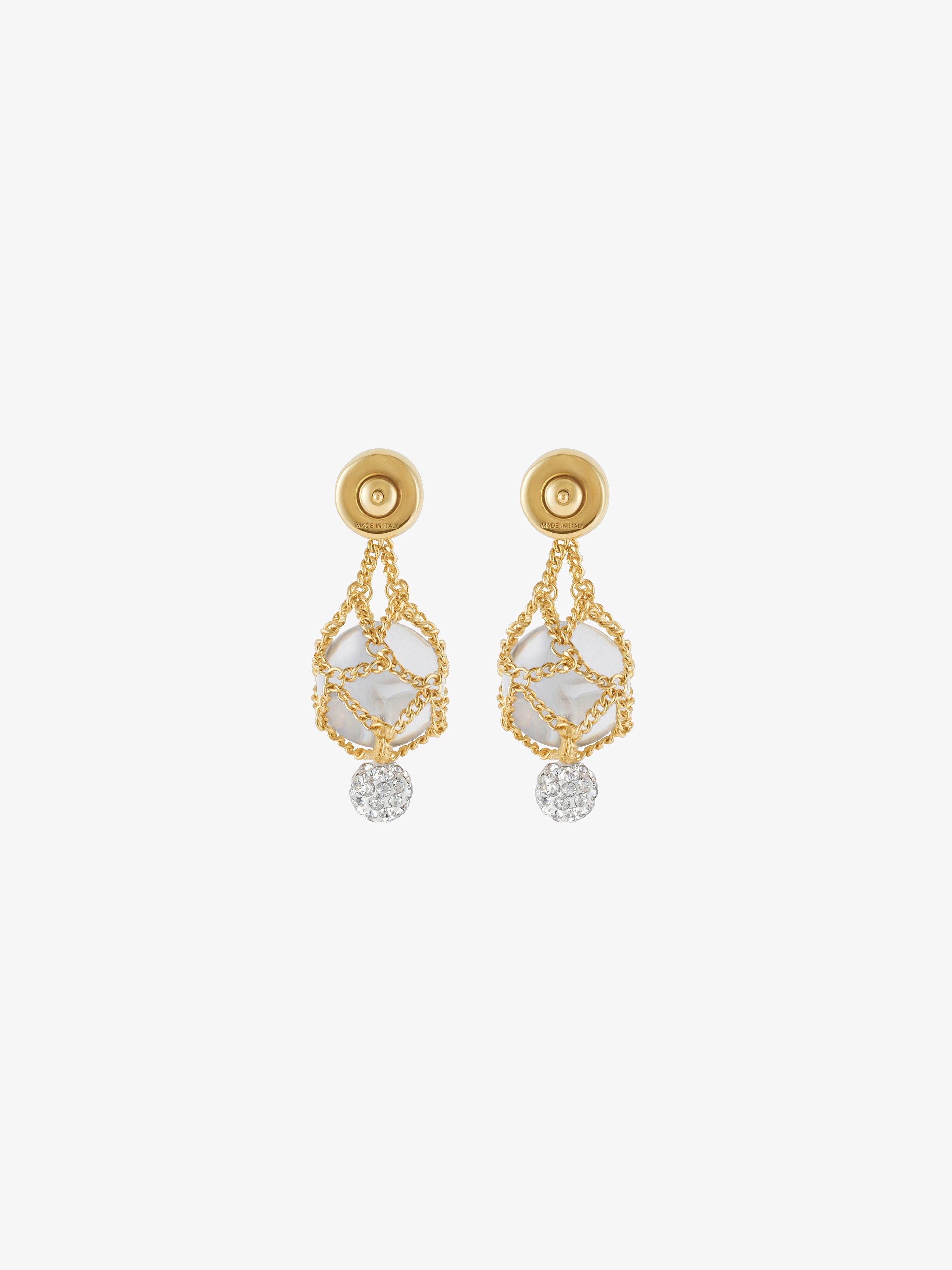 Givenchy Pearl Crystal Earrings In Yellow