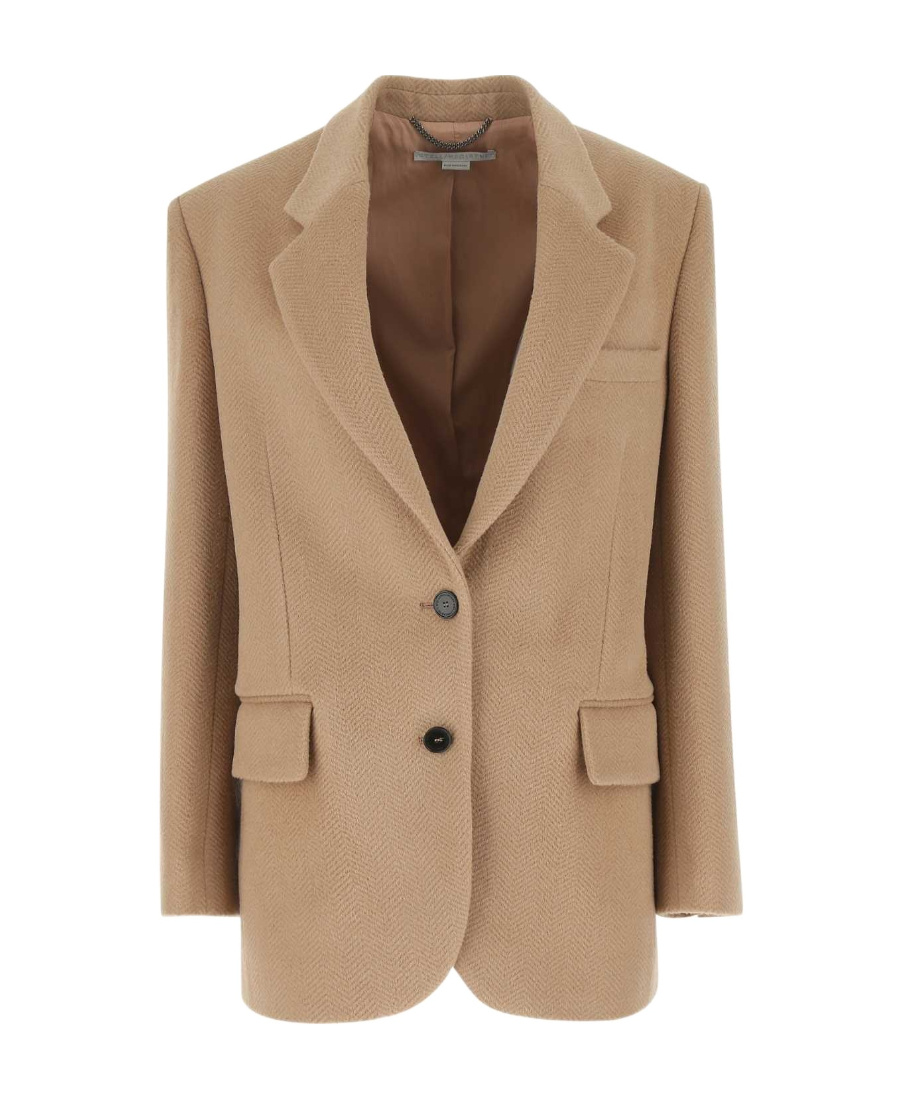 Stella Mccartney Textured Fabric Wool Blazer In Nude