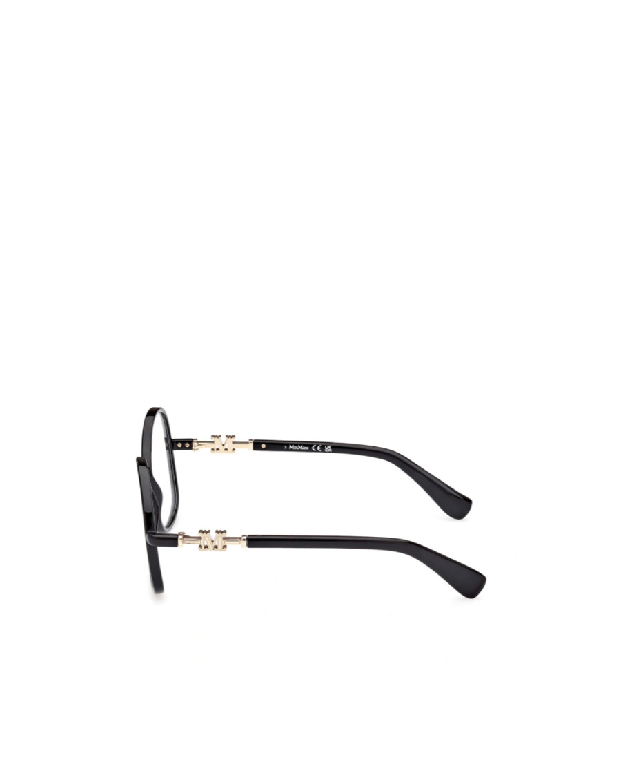 Shop Max Mara Round Frame Glasses In Black