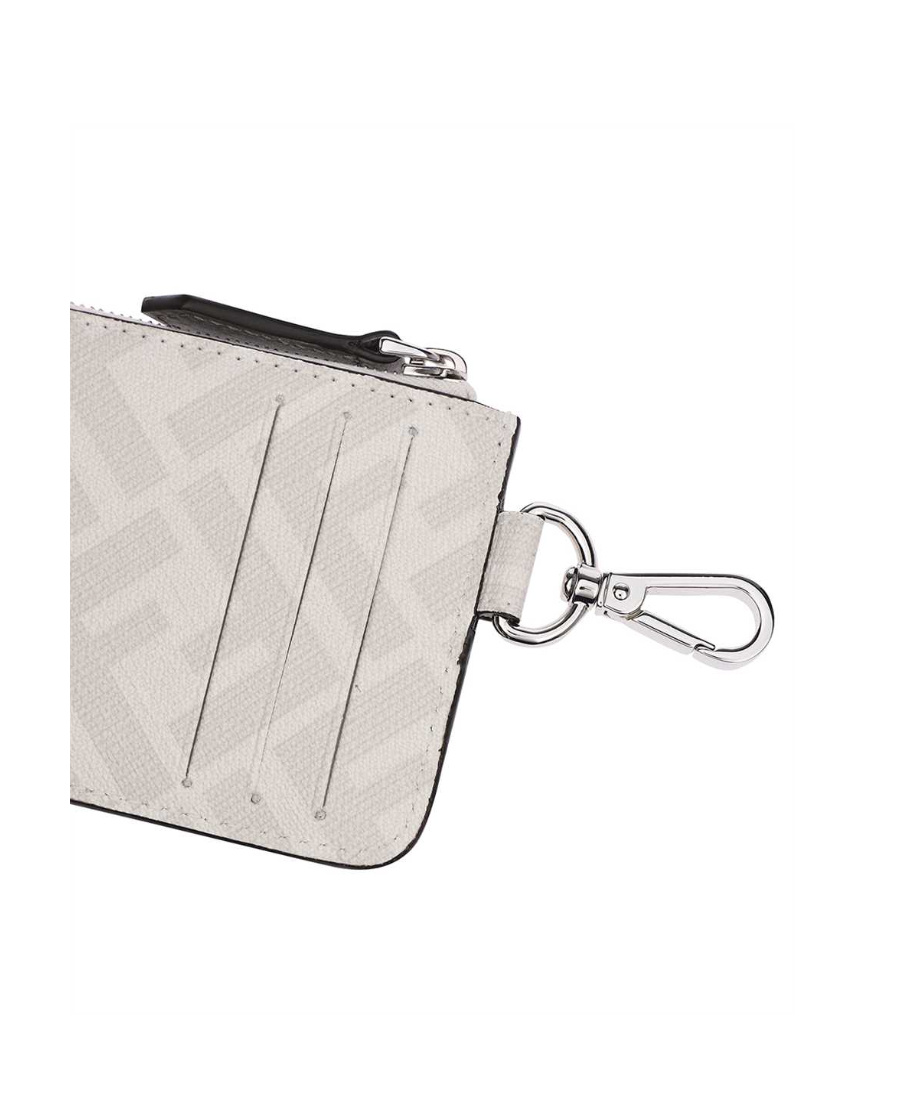 Fendi Logo Card Bag In Gray