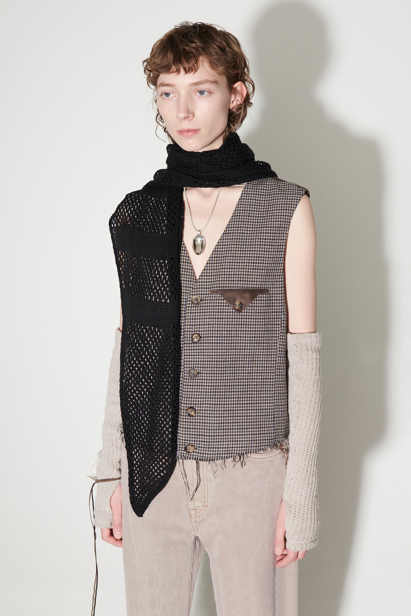 Our Legacy Triangle Open-knit Scarf In Black