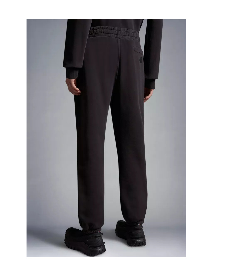Moncler Logo-embroidered Cotton Track Pants In Black