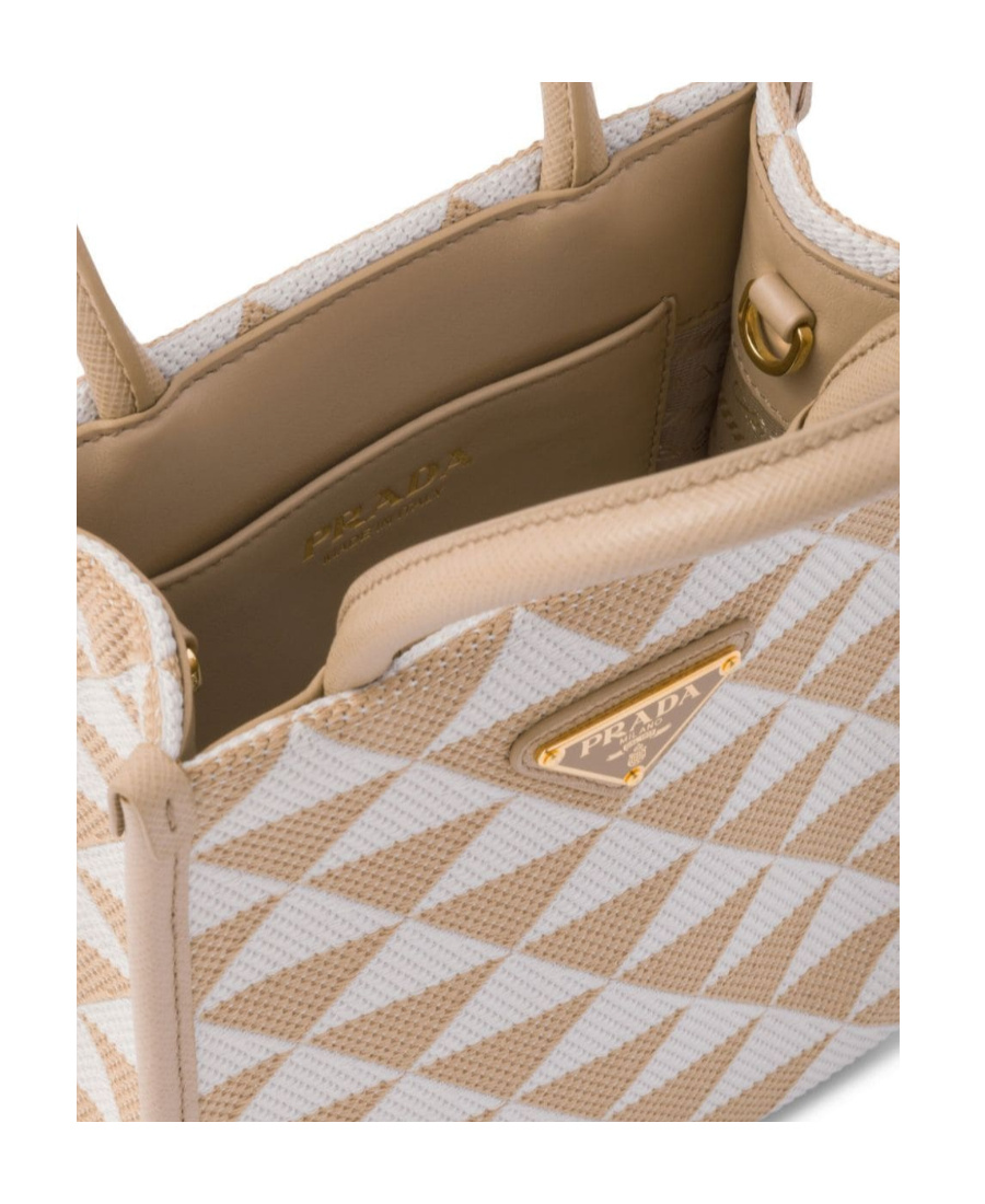 Prada Logo Handbag In Nude