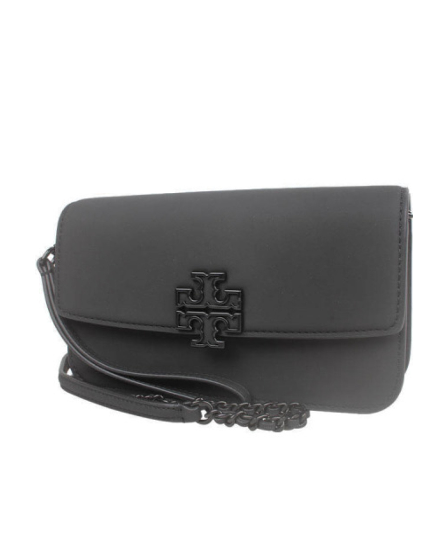 Tory Burch Logo Chain Shoulder Bag In Black