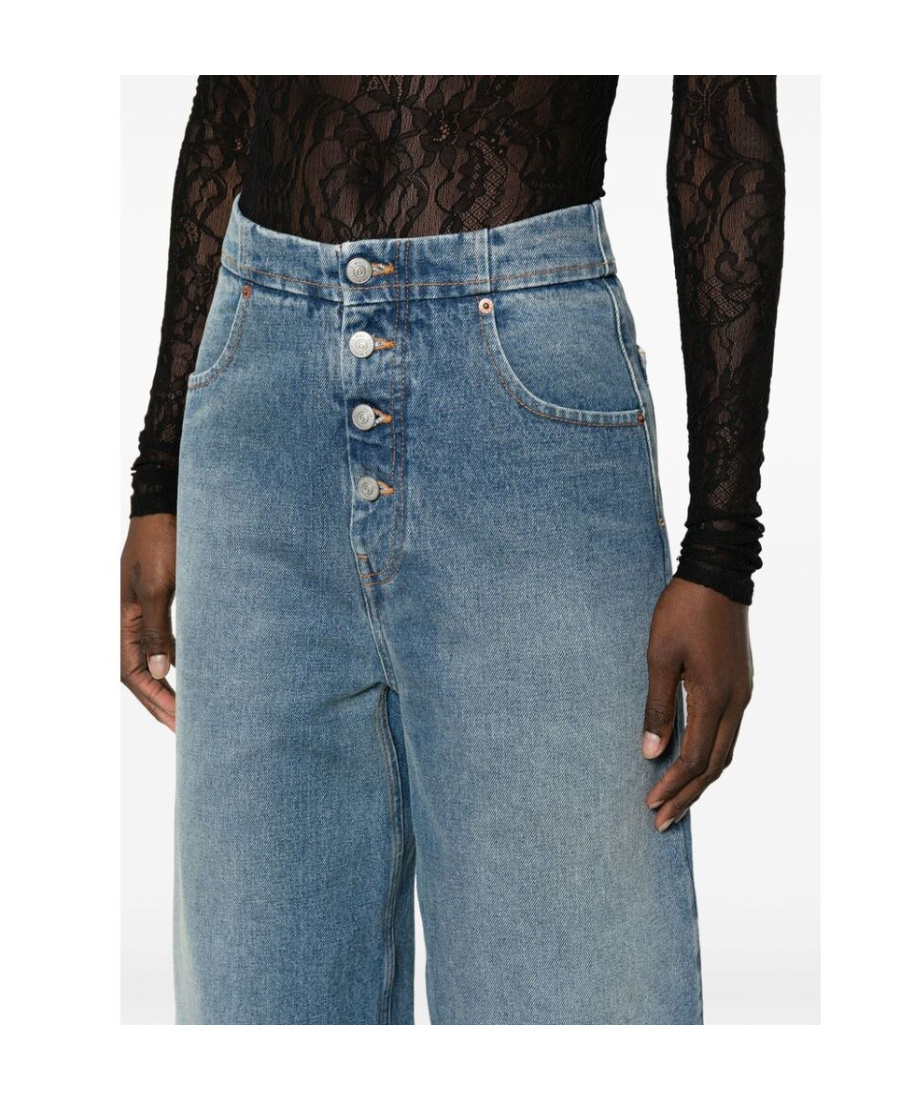 Mm6 Maison Margiela Sky Blue Straight-fit Denim Cotton Jeans In Blue