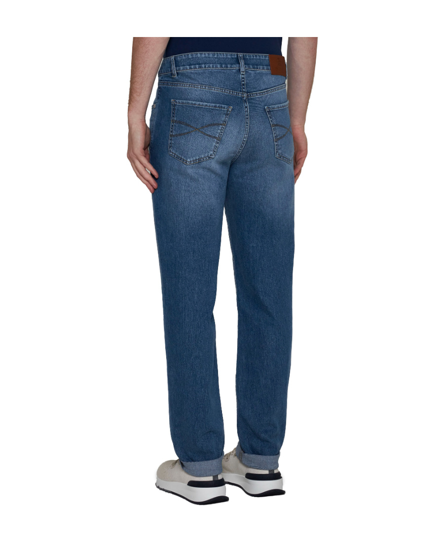 Brunello Cucinelli Rolled Cuff Denim Jeans In Blue