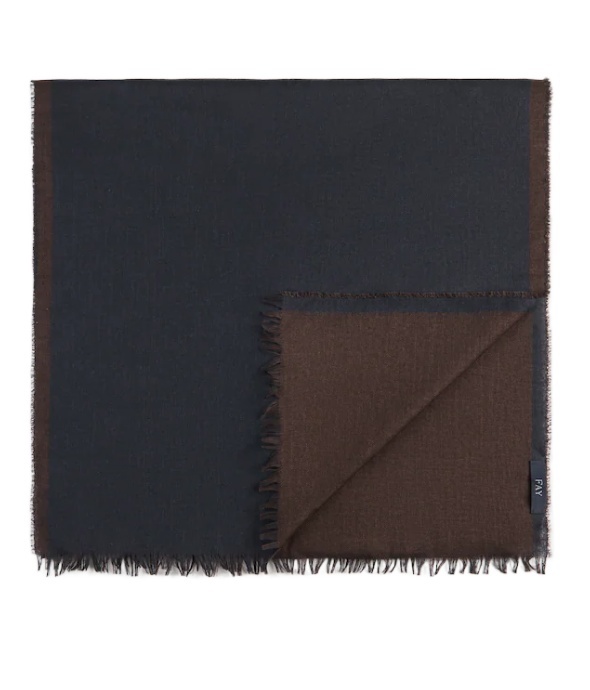 Fay Scarf In Wool And Silk In Black
