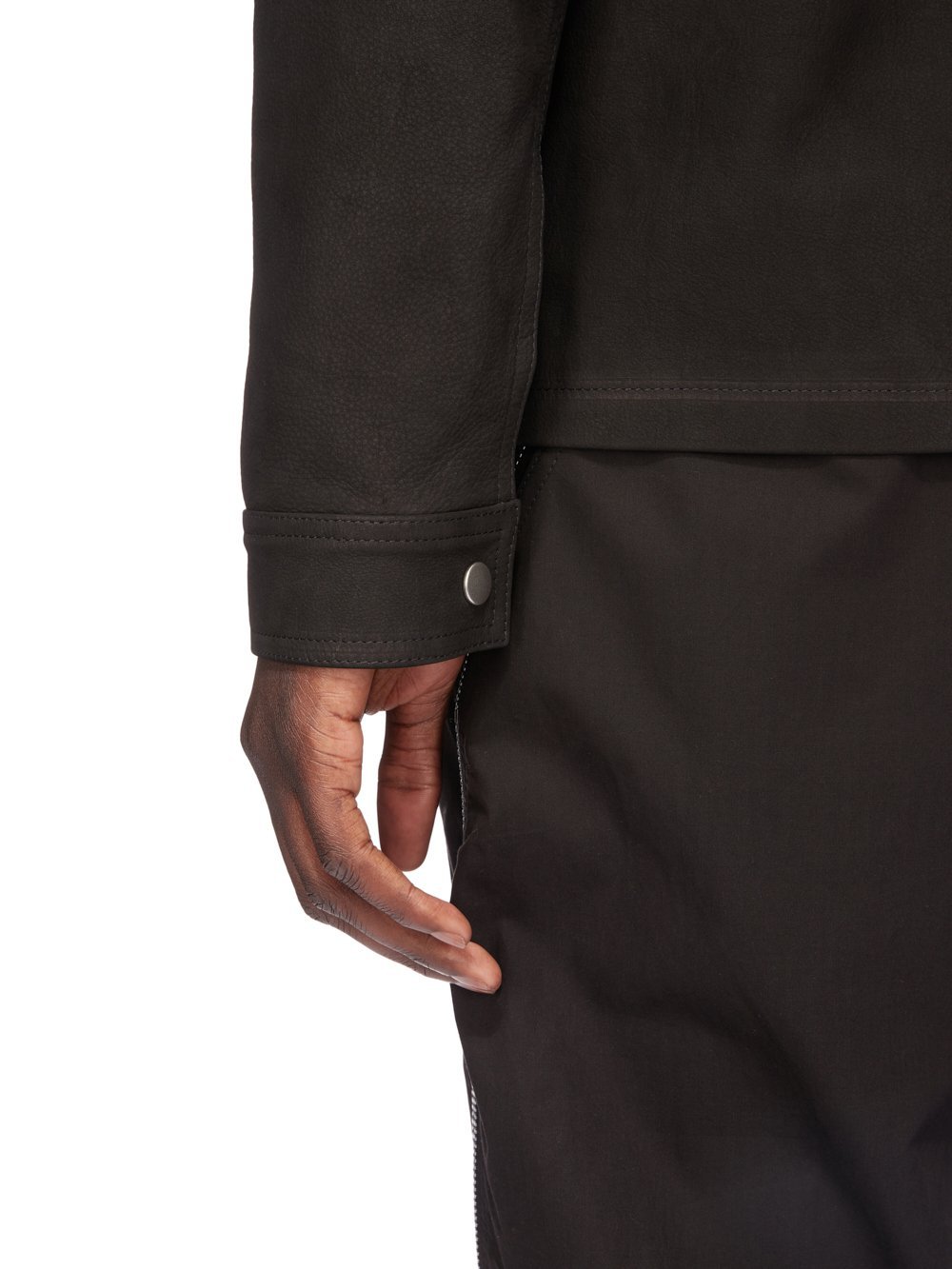 Rick Owens Brad Zipped Suede Jacket In Black