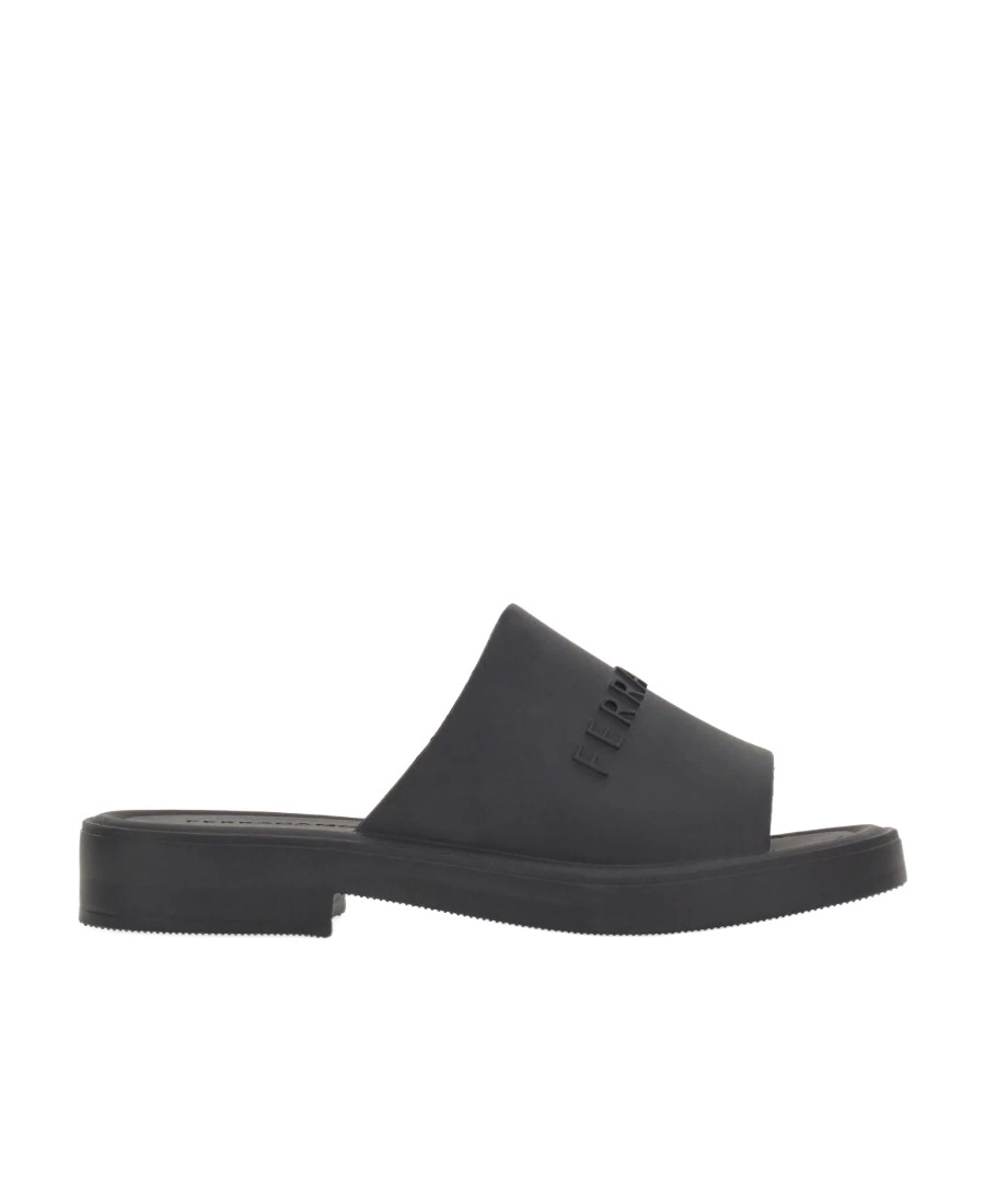 Ferragamo Guione Slide Sandal In Black