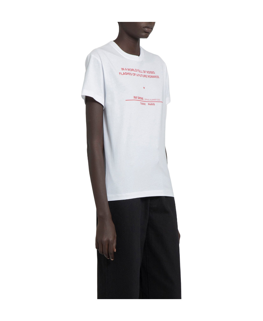Shop Raf Simons Tour-print Short-sleeve T-shirt In White