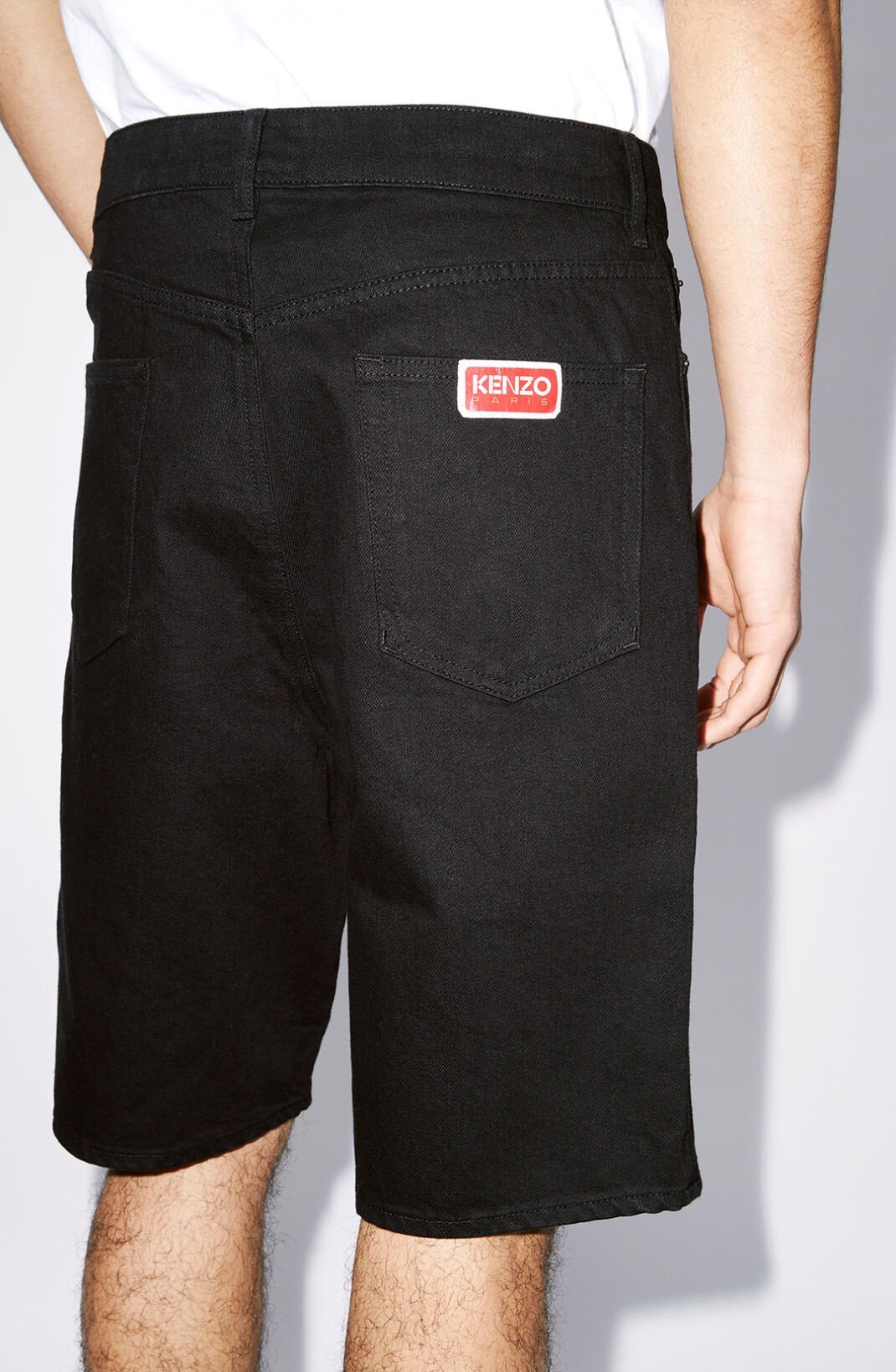 Kenzo Logo-patch Bermuda Shorts In Black