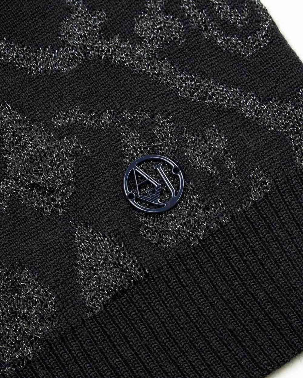 Armani Jeans Logo Knitted Pullover In Black