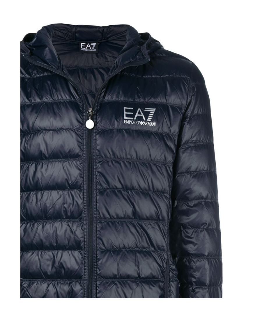 Ea7 Quilted Black Jacket With Down Insulation In Black